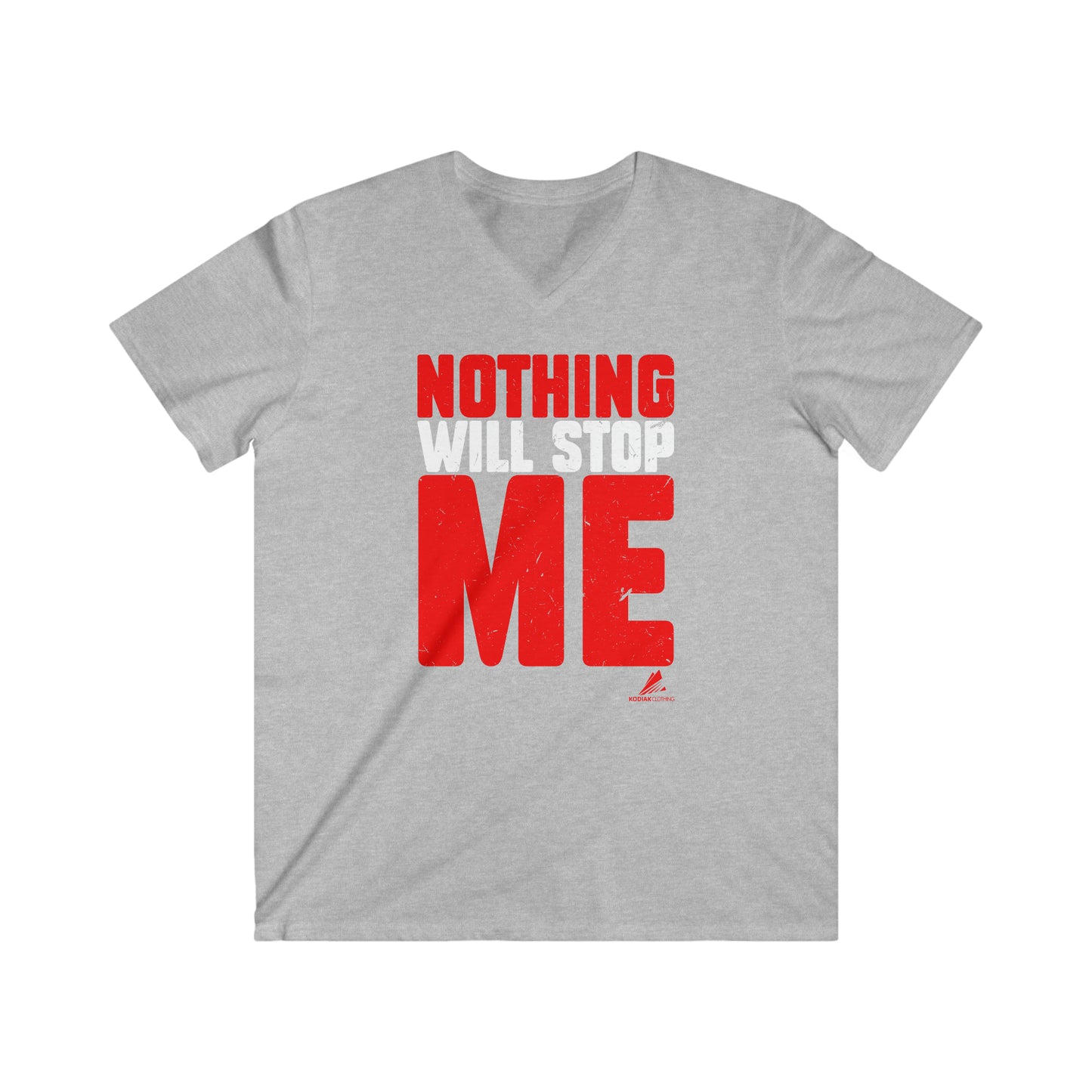 'Nothing Will Stop Me' Motivational - Men's Fitted V-Neck Short Sleeve Tee