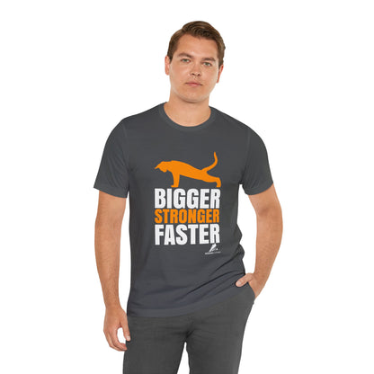 'Gym Cat - Bigger, Stronger, Faster' Unisex Jersey Short Sleeve Tee