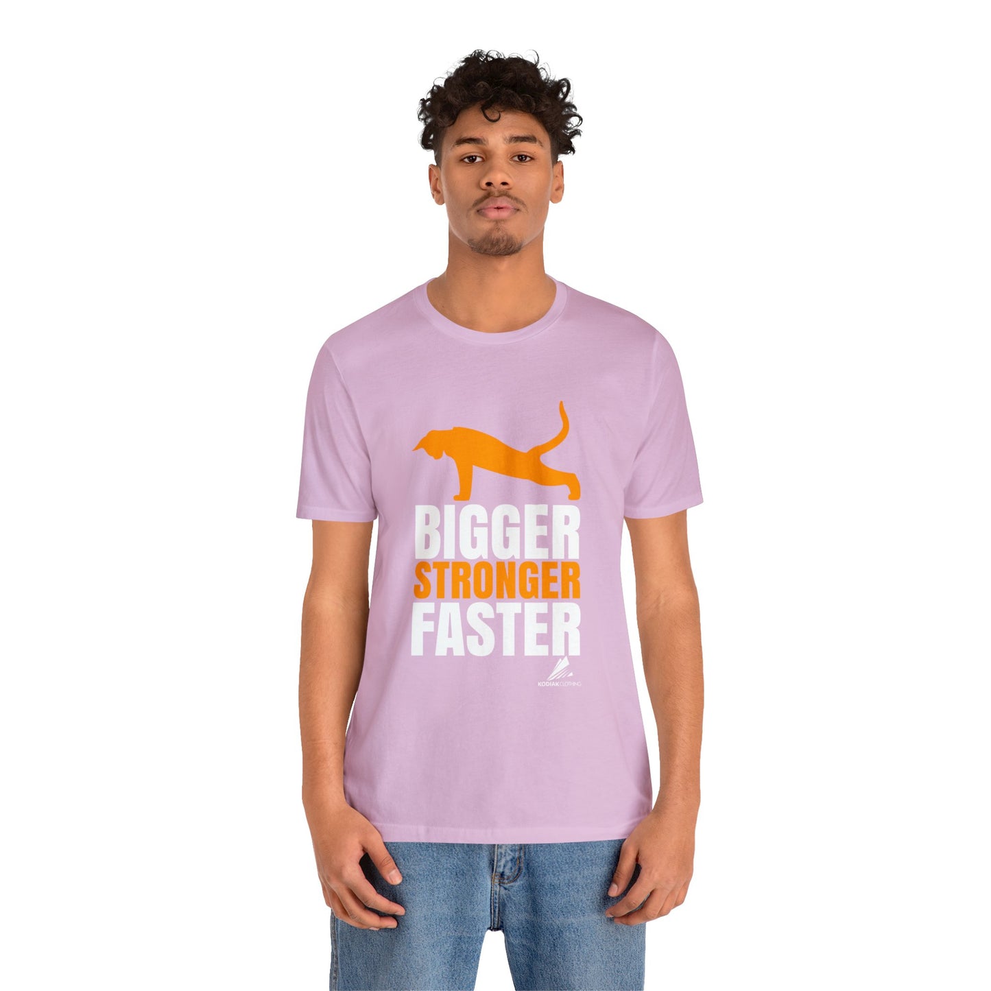 'Gym Cat - Bigger, Stronger, Faster' Unisex Jersey Short Sleeve Tee