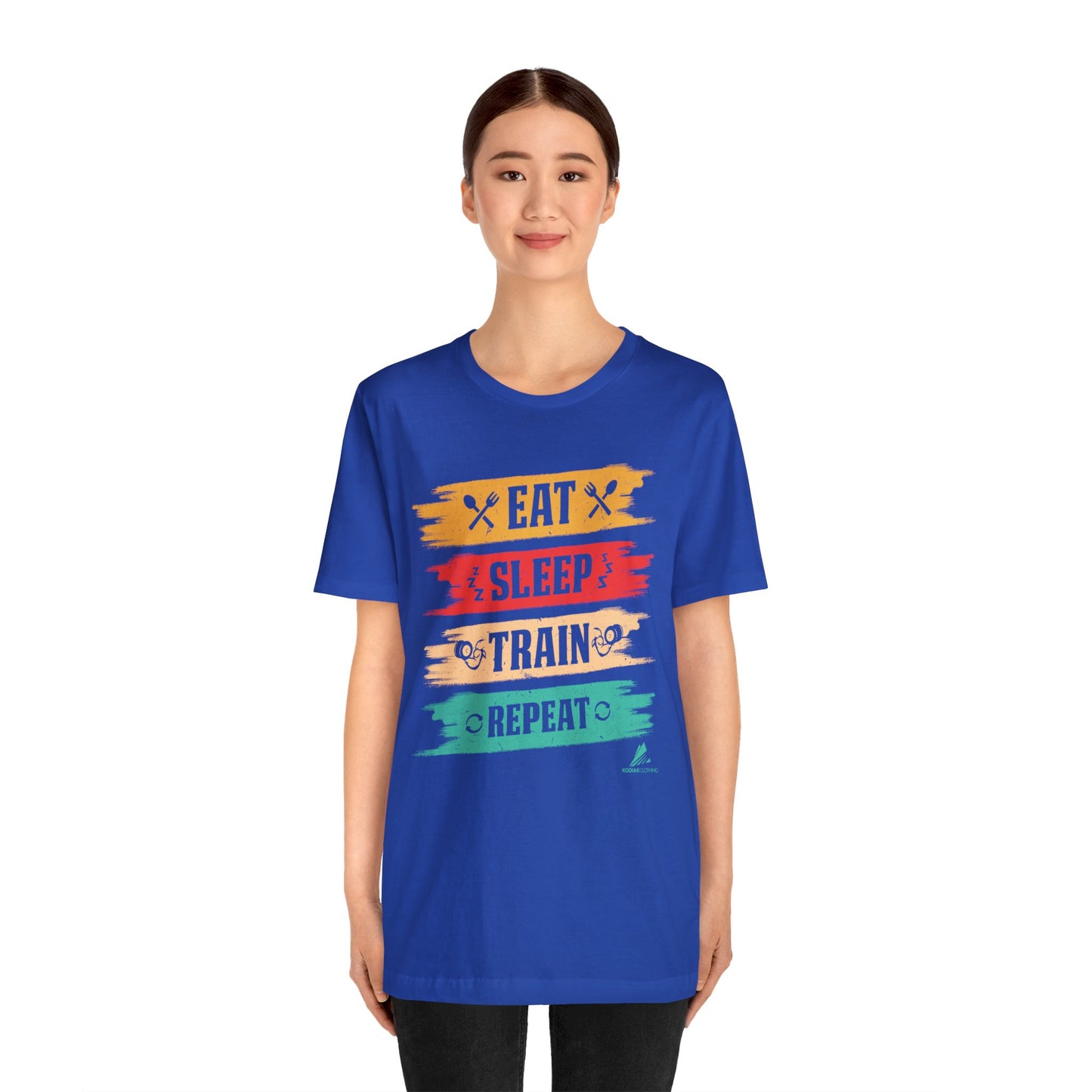 'Eat, Sleep. Train, Repeat' - Unisex Jersey Short Sleeve Tee