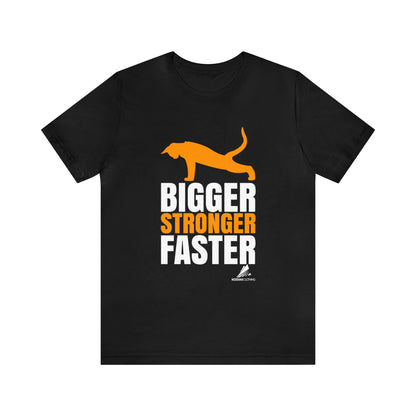 'Gym Cat - Bigger, Stronger, Faster' Unisex Jersey Short Sleeve Tee