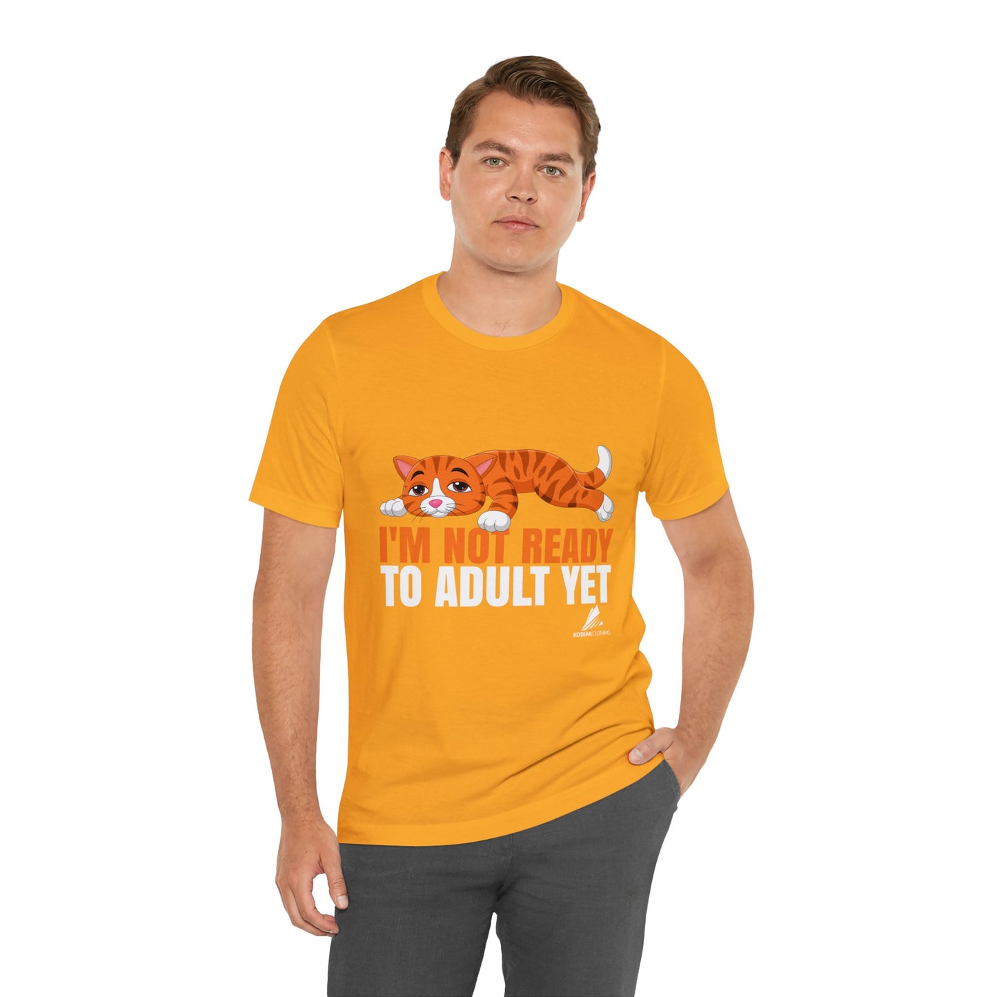 'Not Ready to Adult Yet Cat' Unisex Jersey Short Sleeve Tee