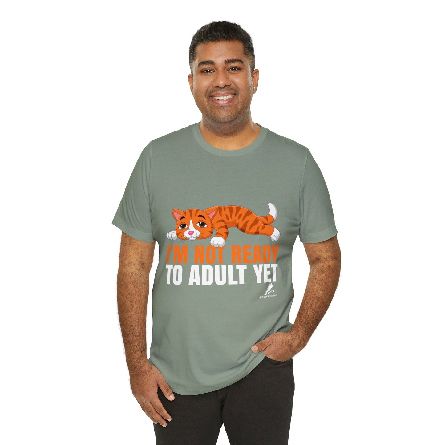 'Not Ready to Adult Yet Cat' Unisex Jersey Short Sleeve Tee