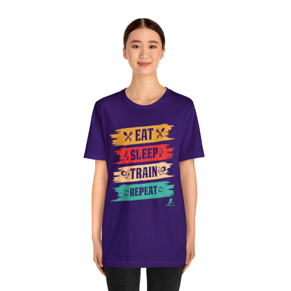 'Eat, Sleep. Train, Repeat' - Unisex Jersey Short Sleeve Tee