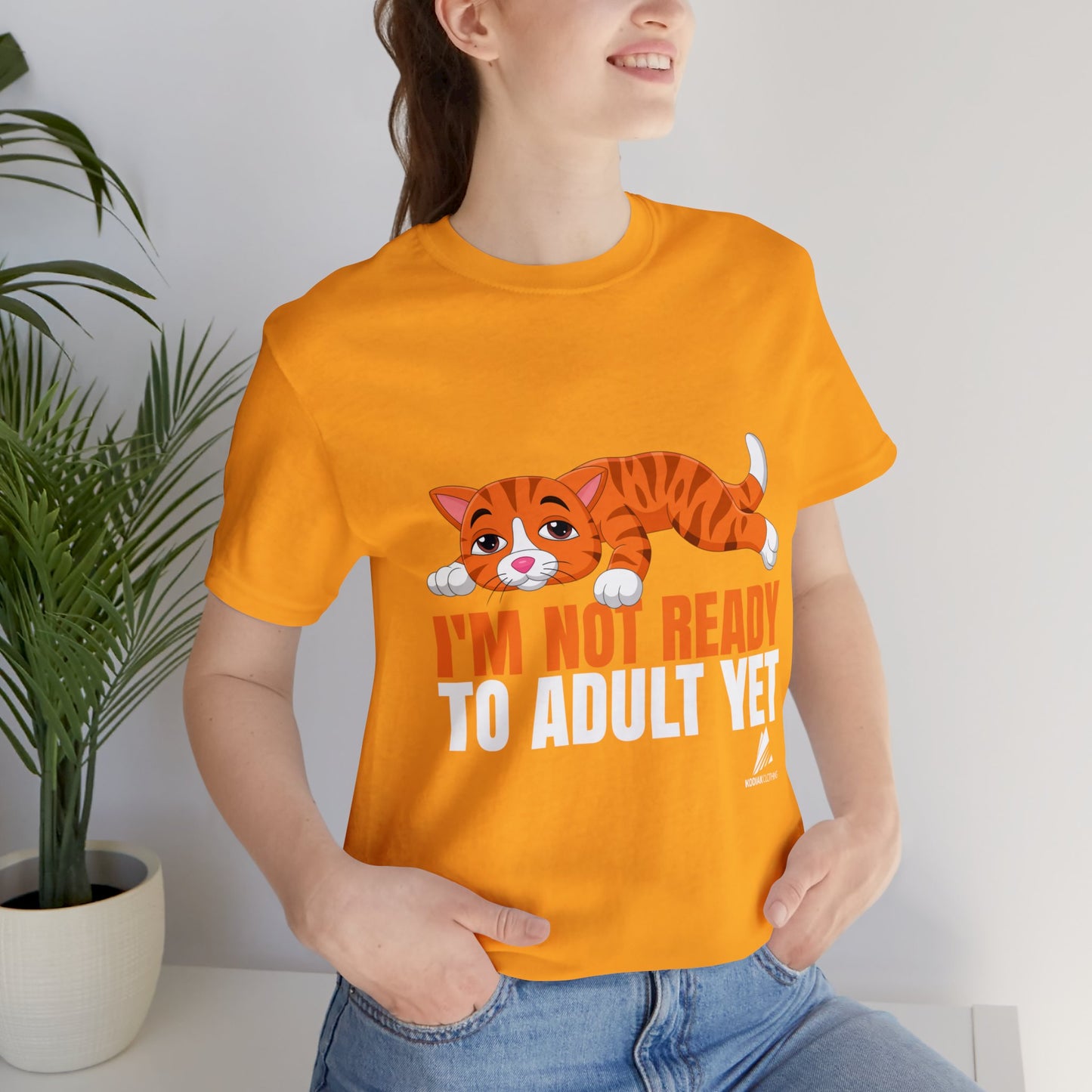 'Not Ready to Adult Yet Cat' Unisex Jersey Short Sleeve Tee