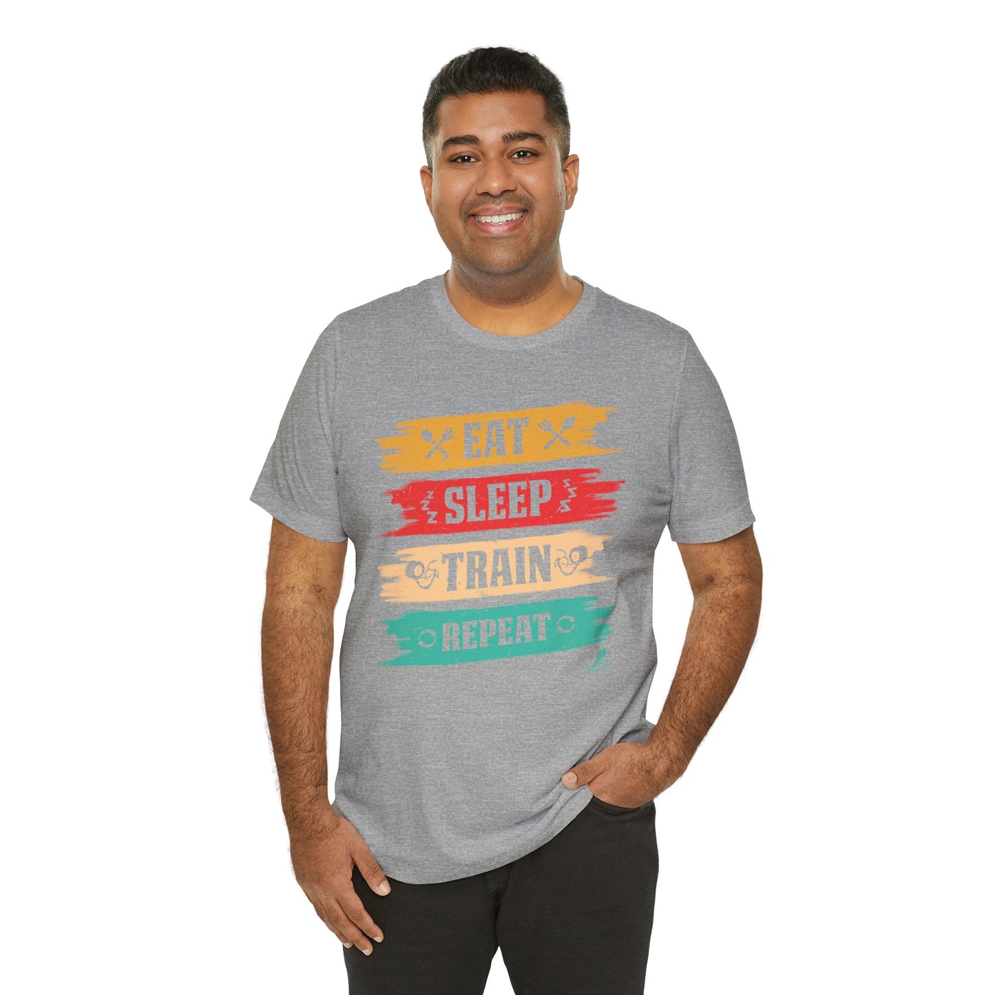 'Eat, Sleep. Train, Repeat' - Unisex Jersey Short Sleeve Tee