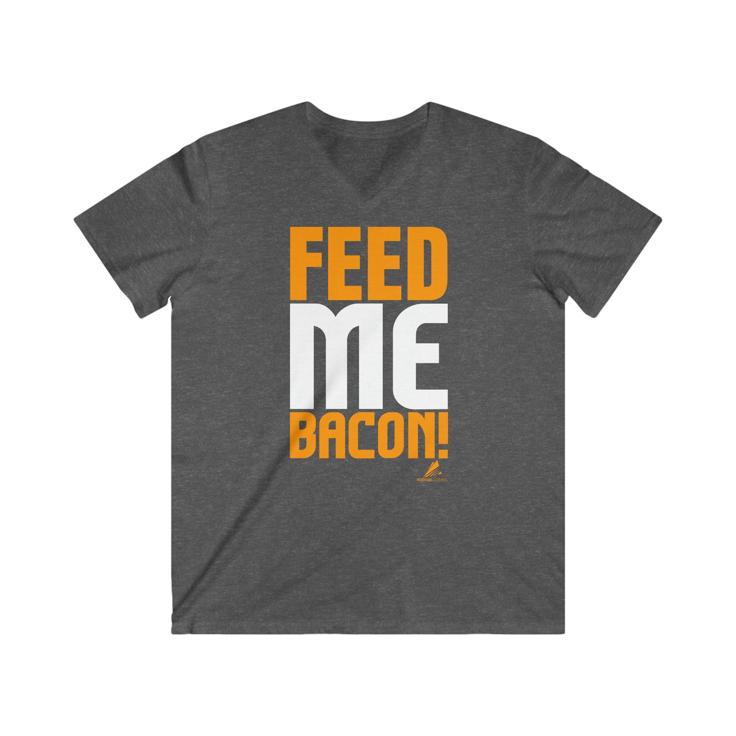 'Feed Me Bacon' - Men's Fitted V-Neck Short Sleeve Tee