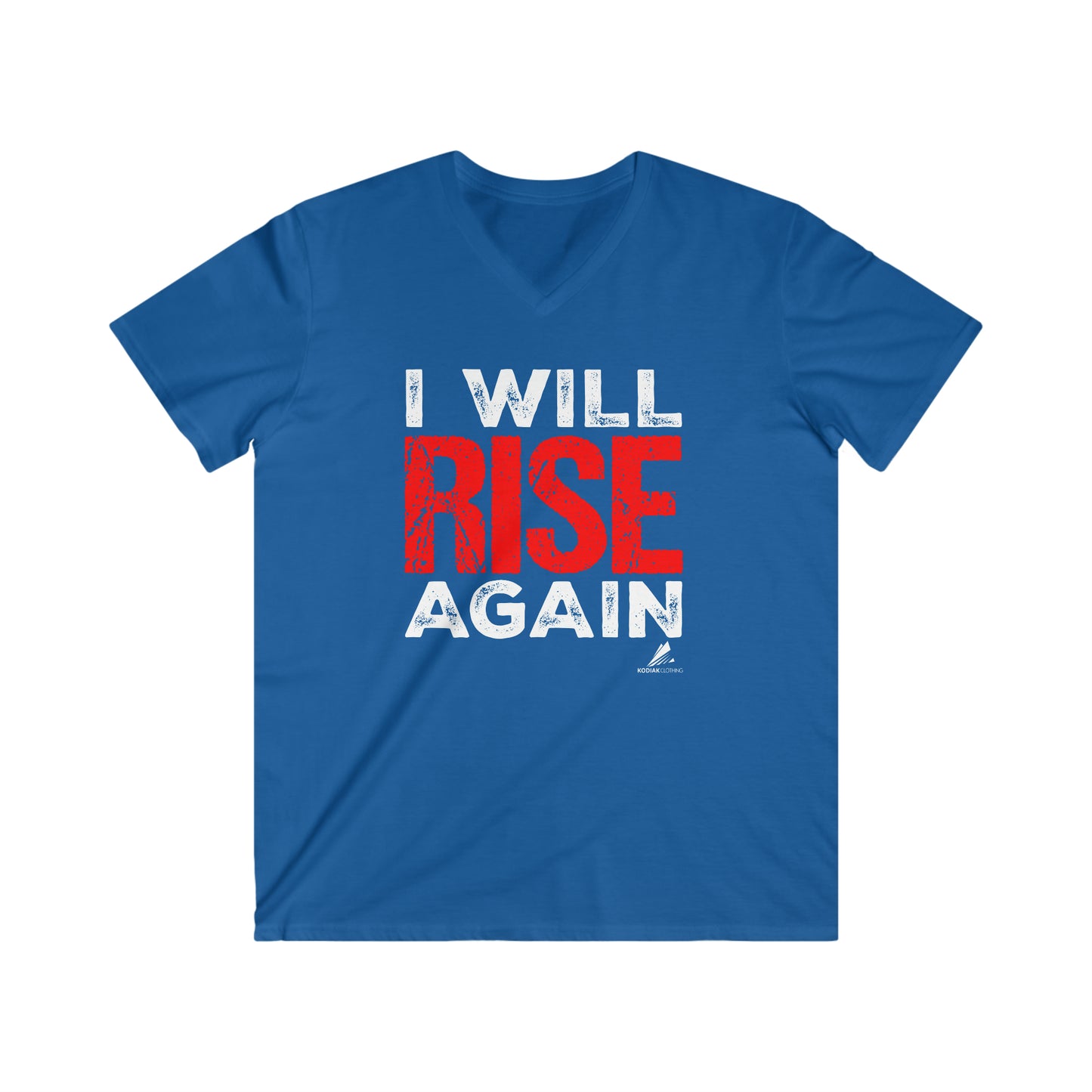 'I Will Rise Again' Motivational - Men's Fitted V-Neck Short Sleeve Tee