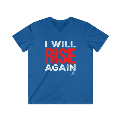 'I Will Rise Again' Motivational - Men's Fitted V-Neck Short Sleeve Tee