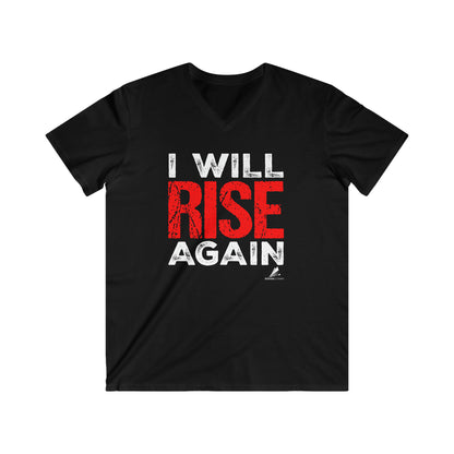 'I Will Rise Again' Motivational - Men's Fitted V-Neck Short Sleeve Tee