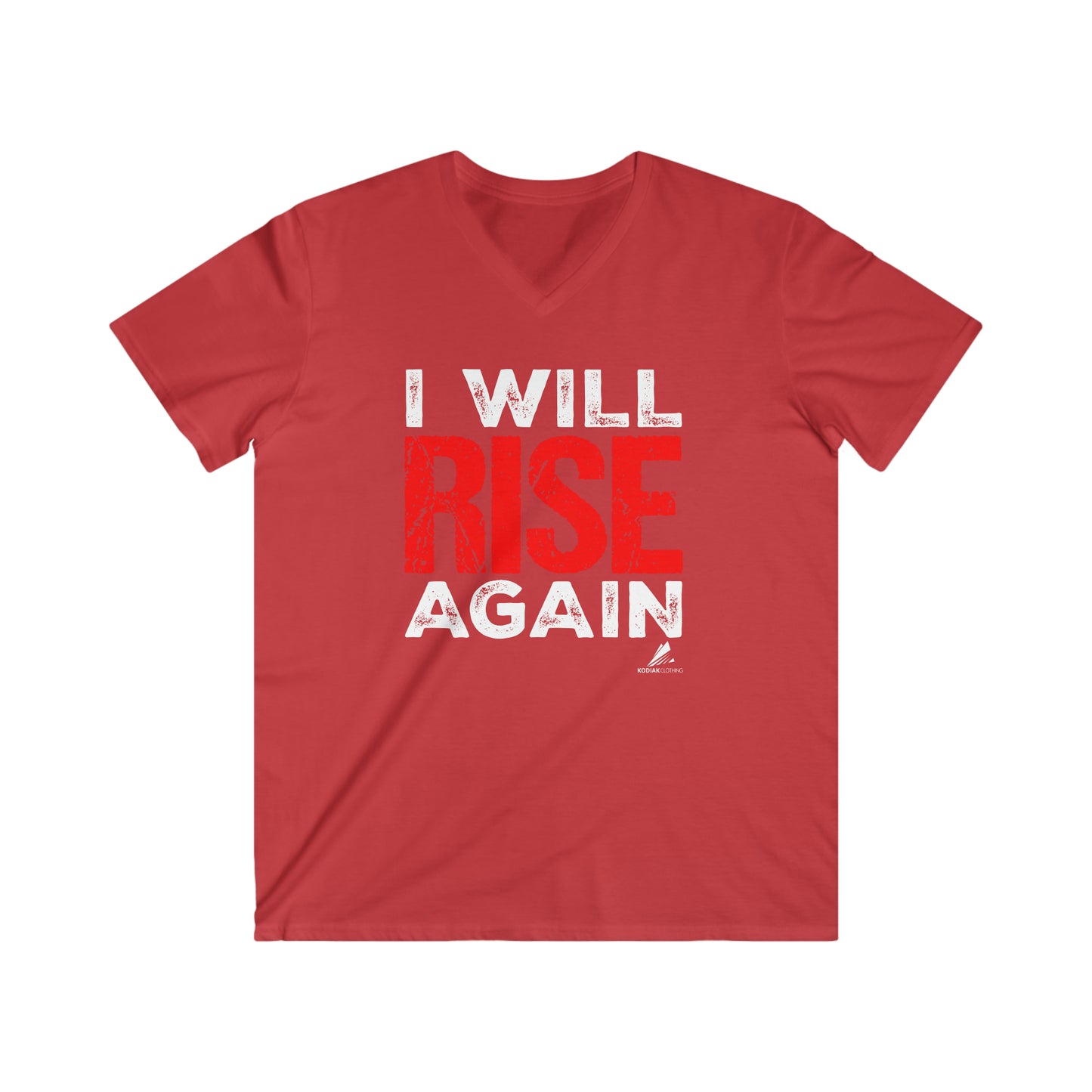 'I Will Rise Again' Motivational - Men's Fitted V-Neck Short Sleeve Tee