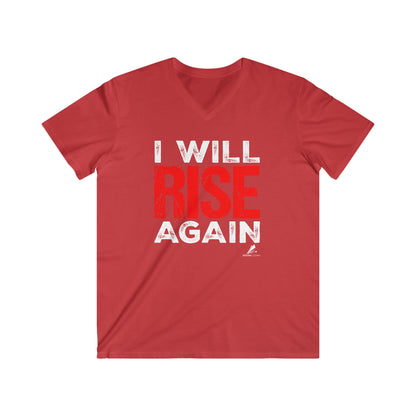 'I Will Rise Again' Motivational - Men's Fitted V-Neck Short Sleeve Tee