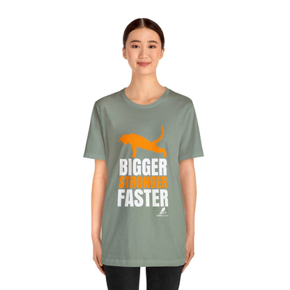 'Gym Cat - Bigger, Stronger, Faster' Unisex Jersey Short Sleeve Tee