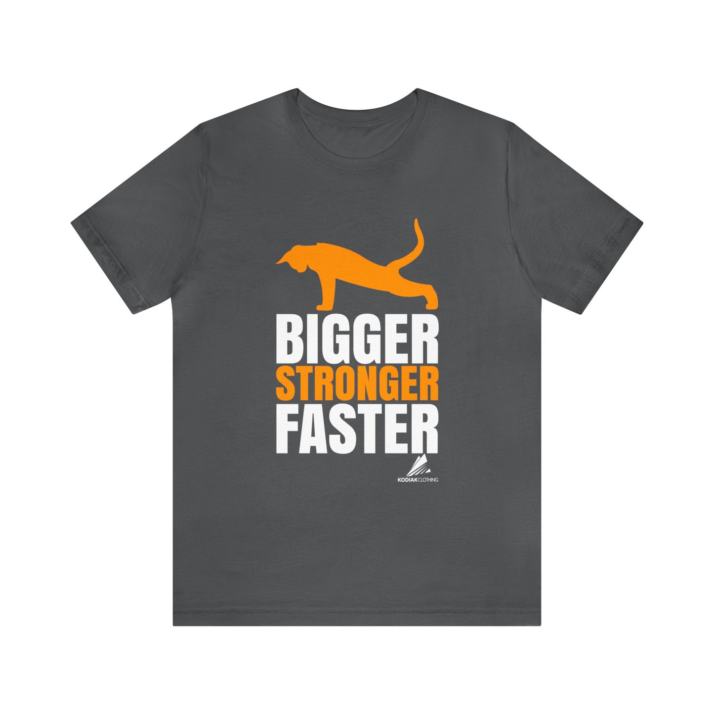 'Gym Cat - Bigger, Stronger, Faster' Unisex Jersey Short Sleeve Tee