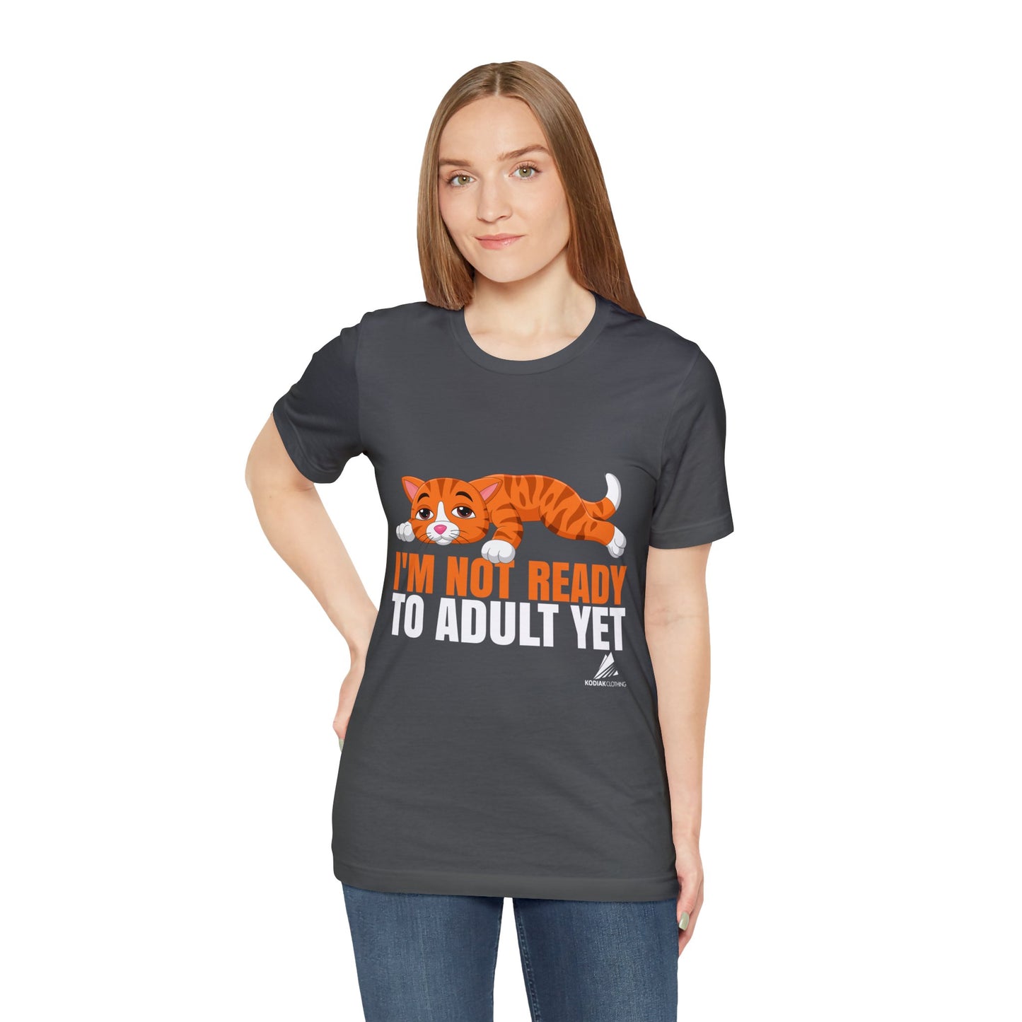 'Not Ready to Adult Yet Cat' Unisex Jersey Short Sleeve Tee