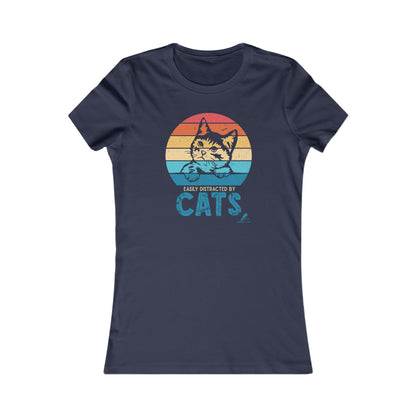 'Easily Distracted By Cats' - Women's Tee