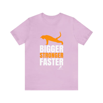 'Gym Cat - Bigger, Stronger, Faster' Unisex Jersey Short Sleeve Tee