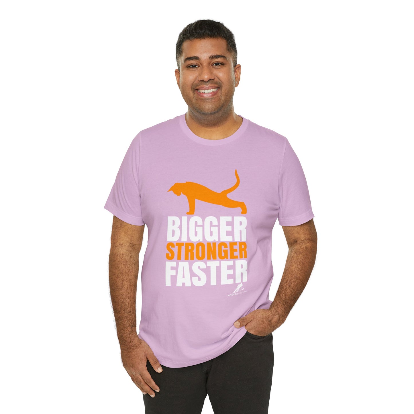 'Gym Cat - Bigger, Stronger, Faster' Unisex Jersey Short Sleeve Tee