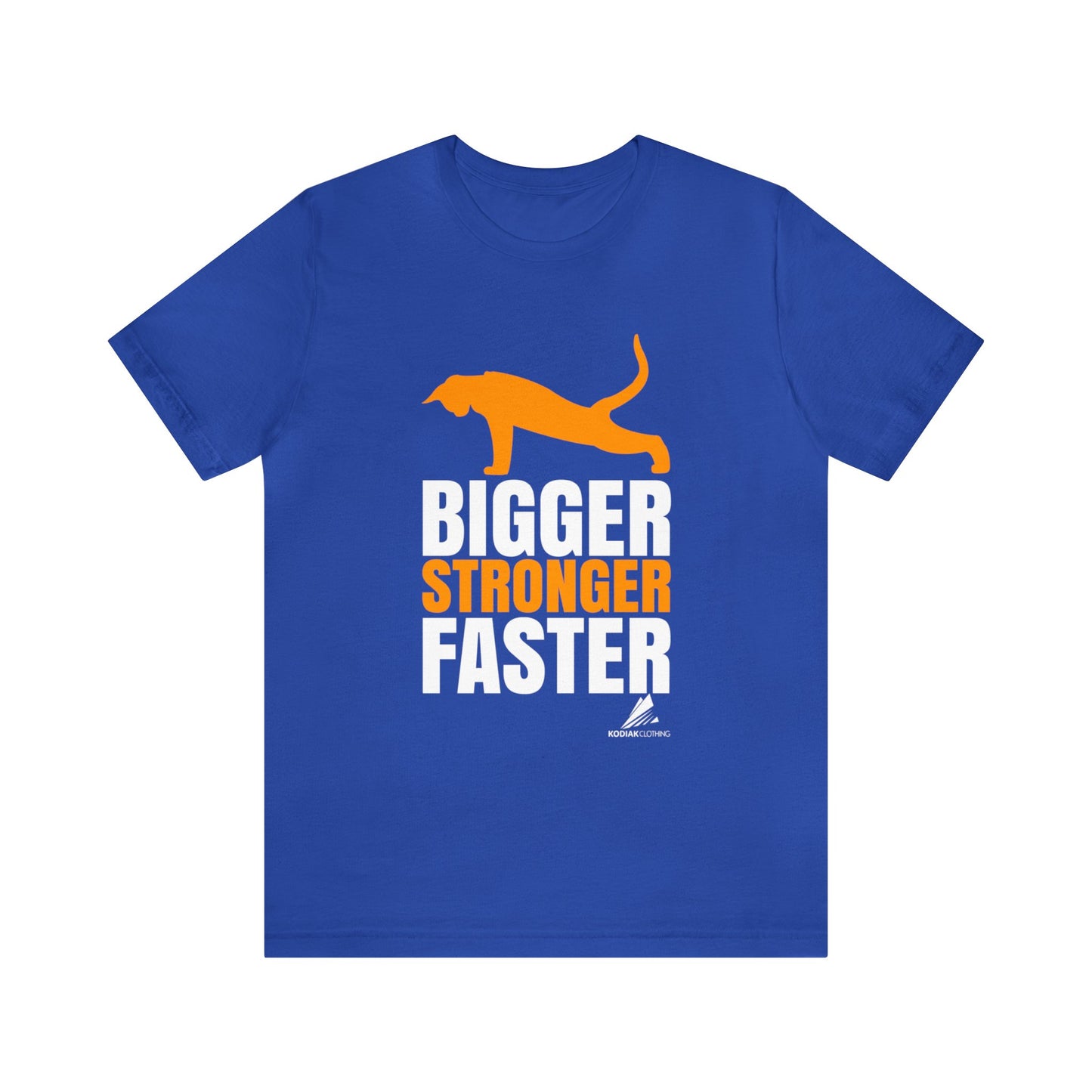 'Gym Cat - Bigger, Stronger, Faster' Unisex Jersey Short Sleeve Tee