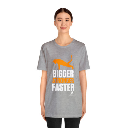 'Gym Cat - Bigger, Stronger, Faster' Unisex Jersey Short Sleeve Tee