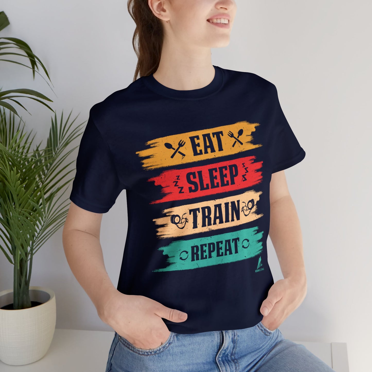 'Eat, Sleep. Train, Repeat' - Unisex Jersey Short Sleeve Tee