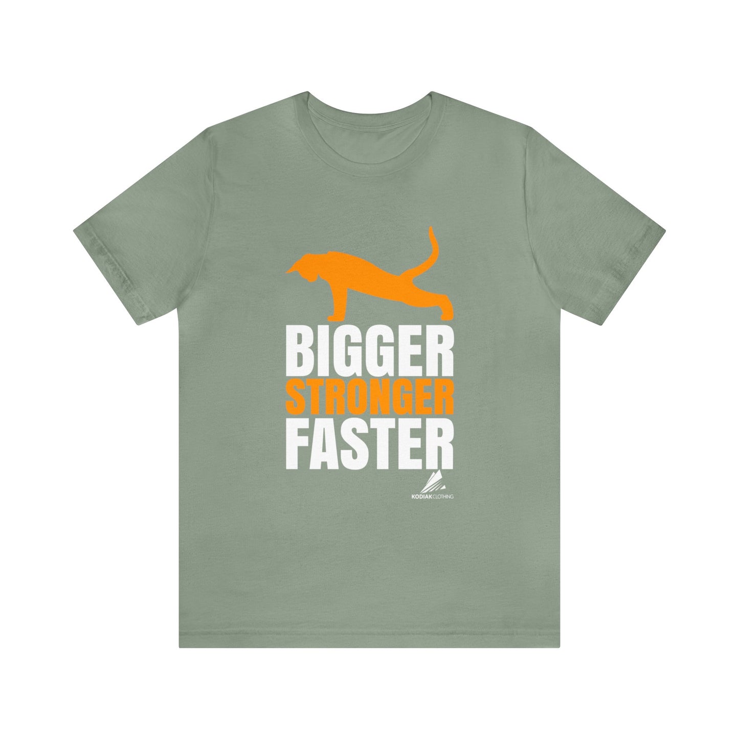 'Gym Cat - Bigger, Stronger, Faster' Unisex Jersey Short Sleeve Tee