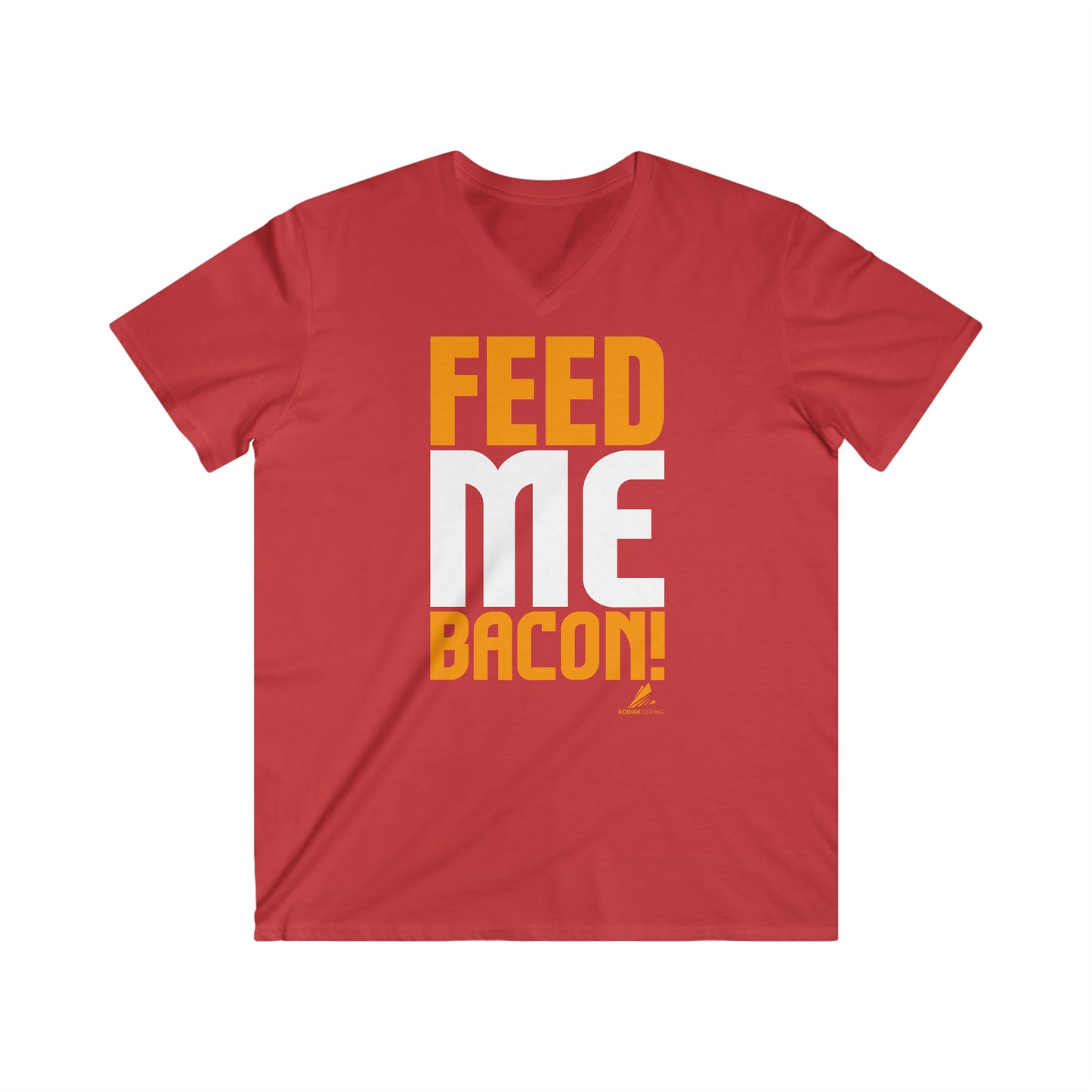 'Feed Me Bacon' - Men's Fitted V-Neck Short Sleeve Tee