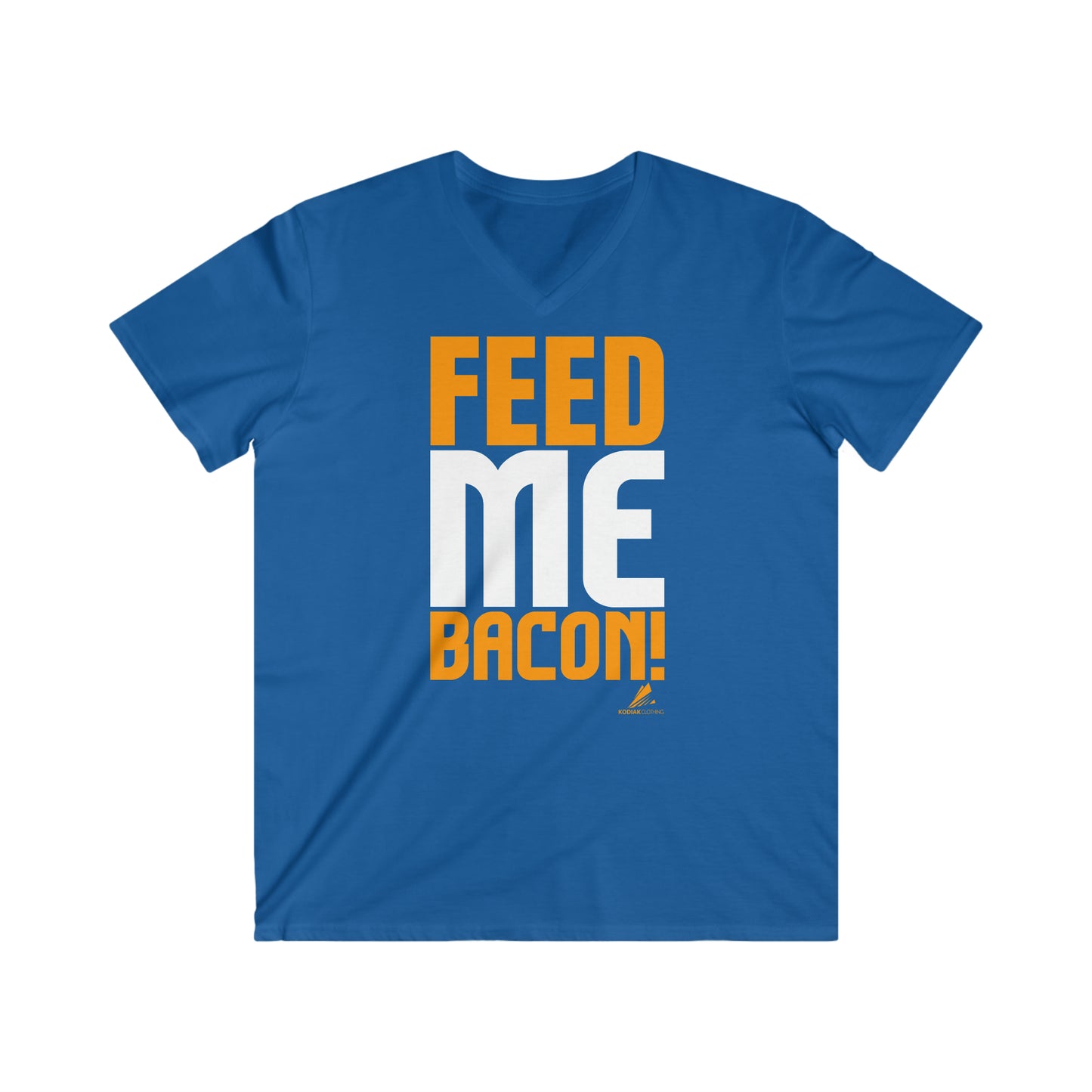 'Feed Me Bacon' - Men's Fitted V-Neck Short Sleeve Tee