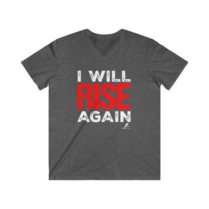 'I Will Rise Again' Motivational - Men's Fitted V-Neck Short Sleeve Tee