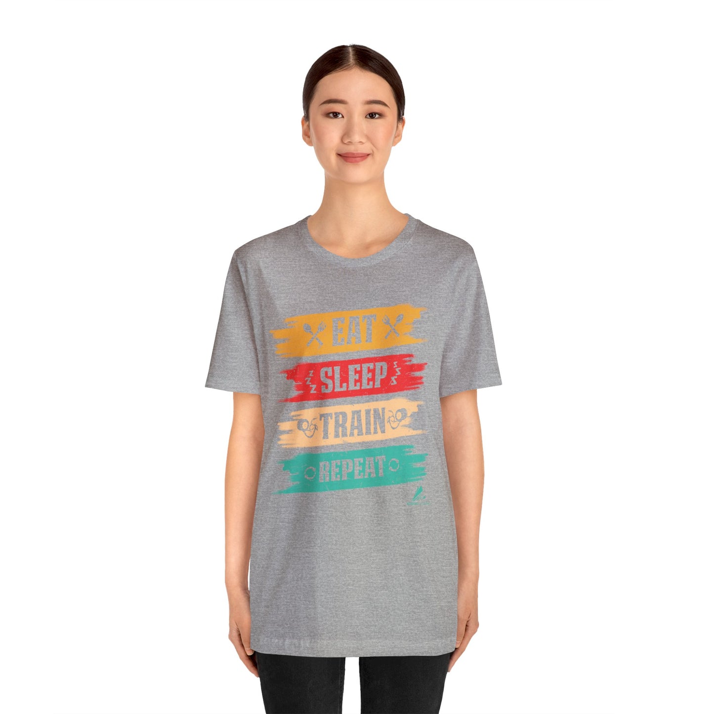 'Eat, Sleep. Train, Repeat' - Unisex Jersey Short Sleeve Tee