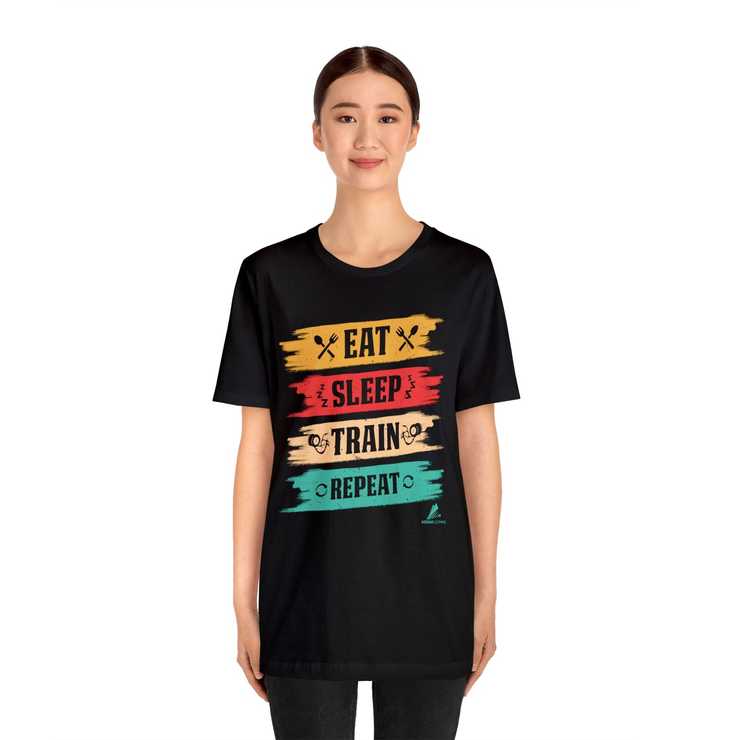 'Eat, Sleep. Train, Repeat' - Unisex Jersey Short Sleeve Tee