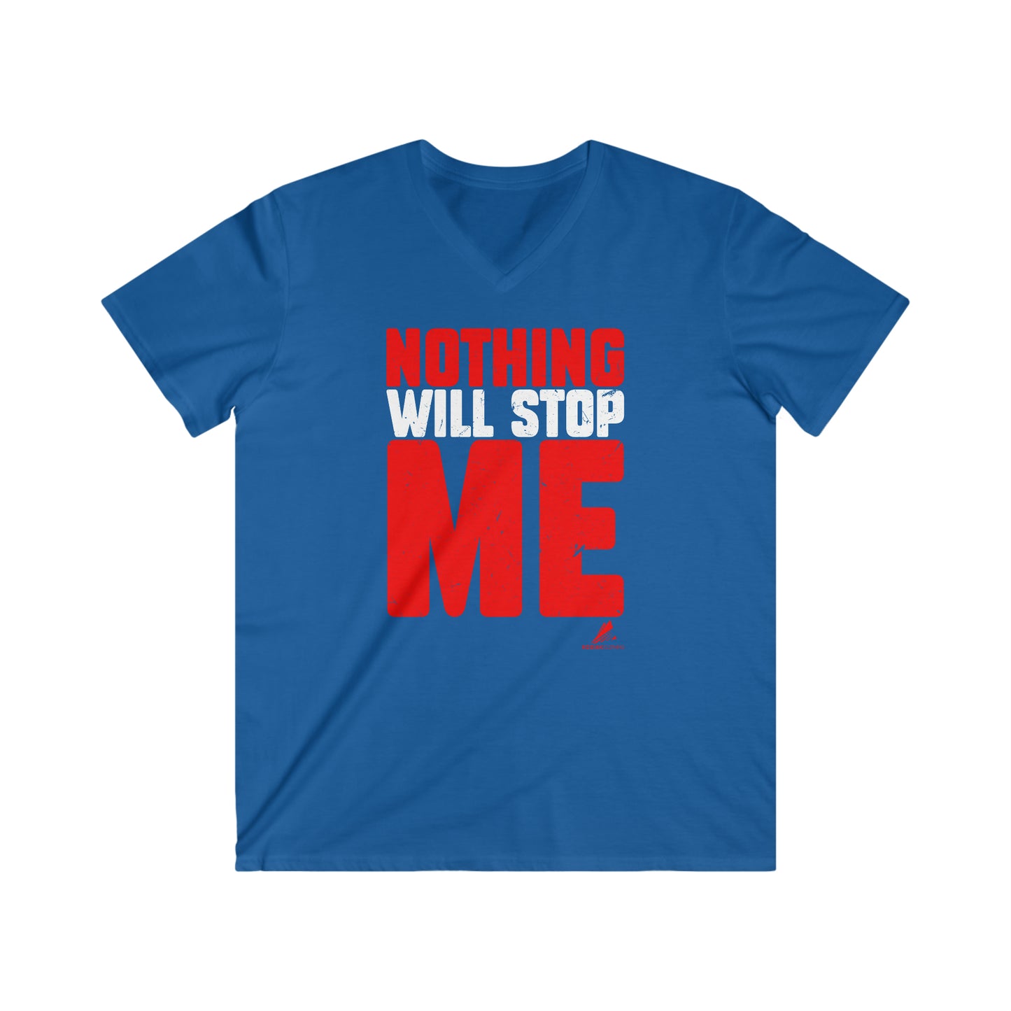 'Nothing Will Stop Me' Motivational - Men's Fitted V-Neck Short Sleeve Tee