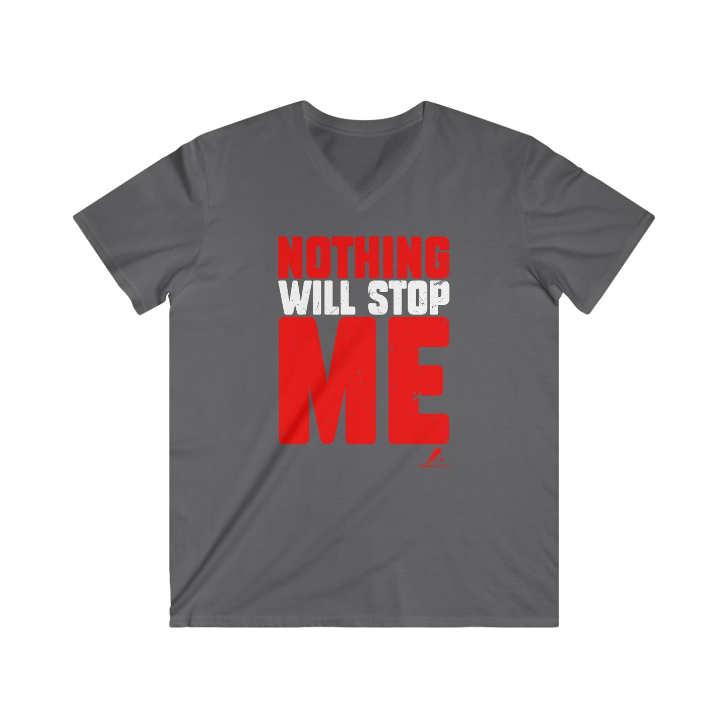 'Nothing Will Stop Me' Motivational - Men's Fitted V-Neck Short Sleeve Tee