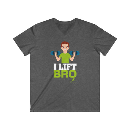 'I Lift Bro' - Men's Fitted V-Neck Short Sleeve Tee