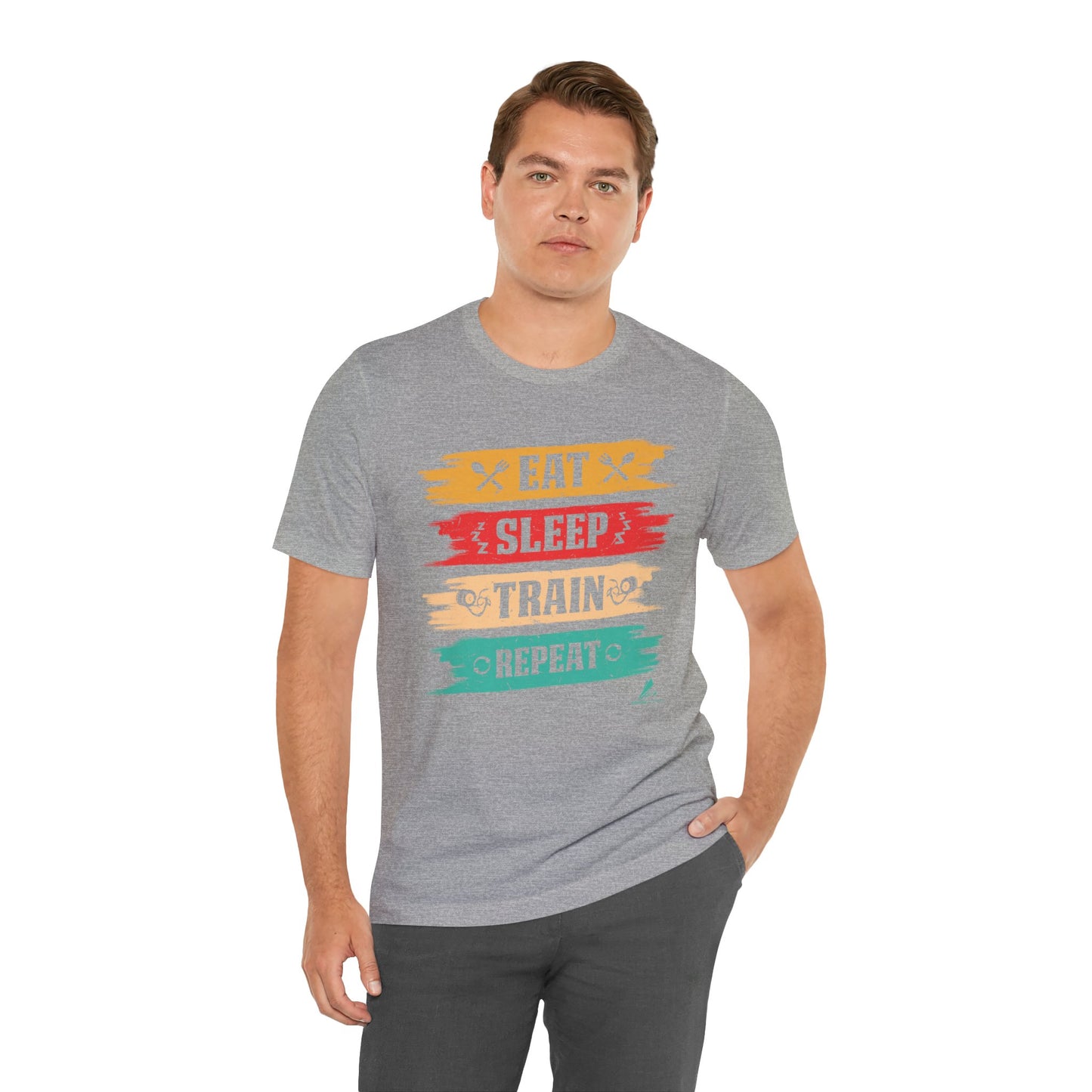 'Eat, Sleep. Train, Repeat' - Unisex Jersey Short Sleeve Tee