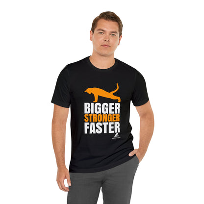 'Gym Cat - Bigger, Stronger, Faster' Unisex Jersey Short Sleeve Tee