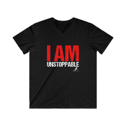 'I Am Unstoppable' Motivational - Men's Fitted V-Neck Short Sleeve Tee