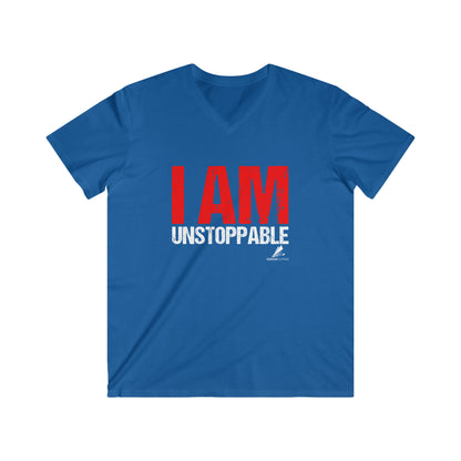 'I Am Unstoppable' Motivational - Men's Fitted V-Neck Short Sleeve Tee