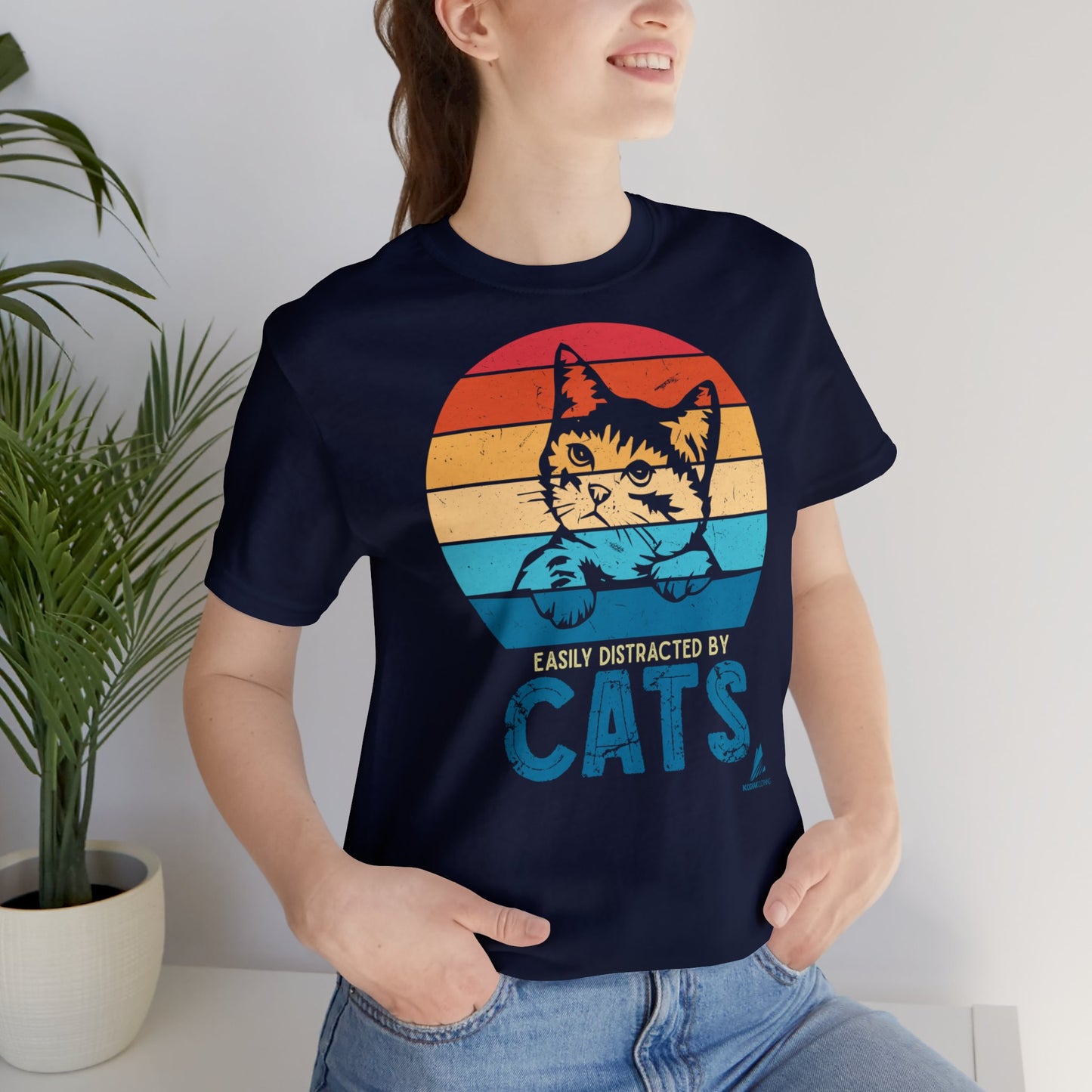 'Easily Distracted By Cats' - Unisex Jersey Short Sleeve Tee