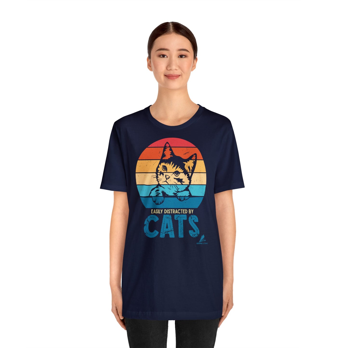 'Easily Distracted By Cats' - Unisex Jersey Short Sleeve Tee